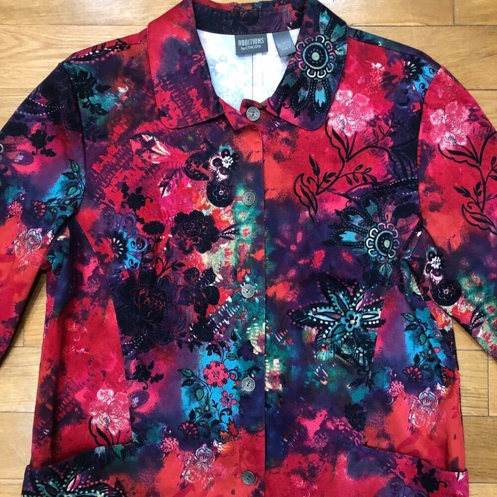 Additions by Chico's Long Sleeve Vibrant Multicolor Blazer Jacket Size 3 (US XL) - Picture 10 of 11